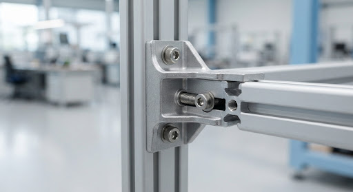 Industrial aluminum profile connector on-site photo